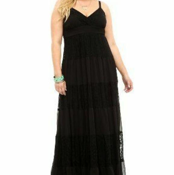 torrid black lace maxi dress
